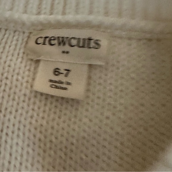 Crewcuts ivory cable knit sweater size 6-7 (like new) - Picture 2 of 2